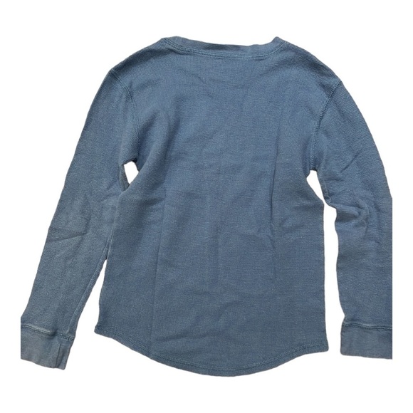 Disney Store Boy M 7 8 Blue Thermal Waffle Long Sleeve Shirt Mickey Donald Duck - Picture 3 of 3